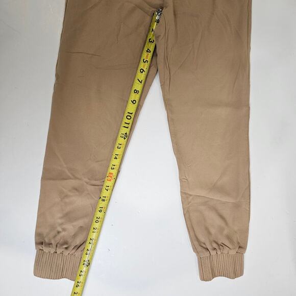 theory Medium Tan Women's Jogger Cuffed Drawstring Stretch - Picture 3 of 7